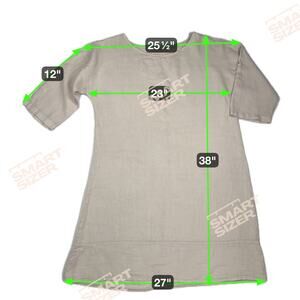 Rosemarine 100% Italian Linen Boat Neck Shift Dress Roll Tab 3/4 Sleeve Size L